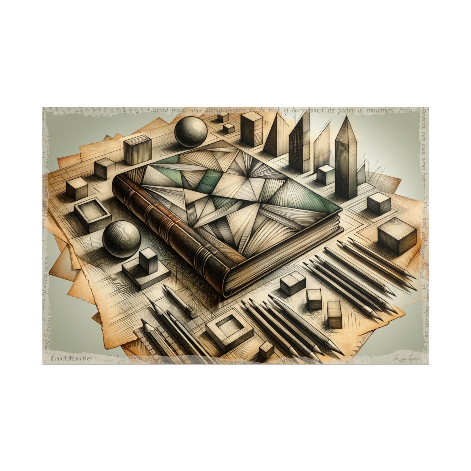 ✏️ Geometric Birth of Journey's Chronicle - Art Print by Teo Teglia Art