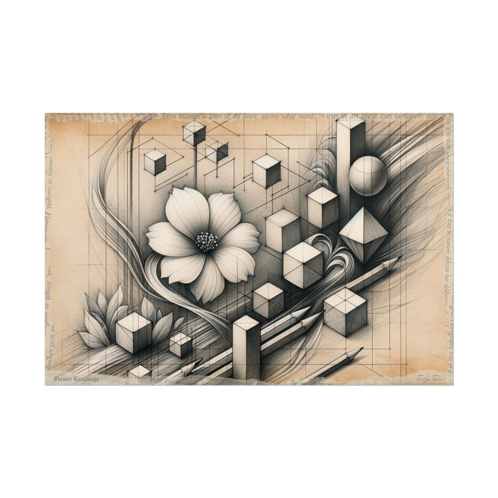 Geometric Blooms in Verse - Art Print by Teo Teglia Art