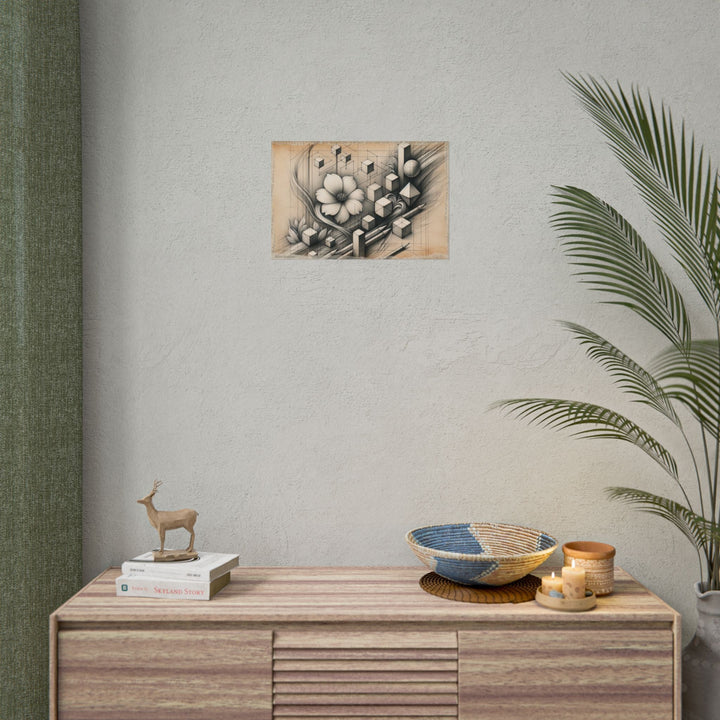 Geometric Blooms in Verse - Art Print by Teo Teglia Art