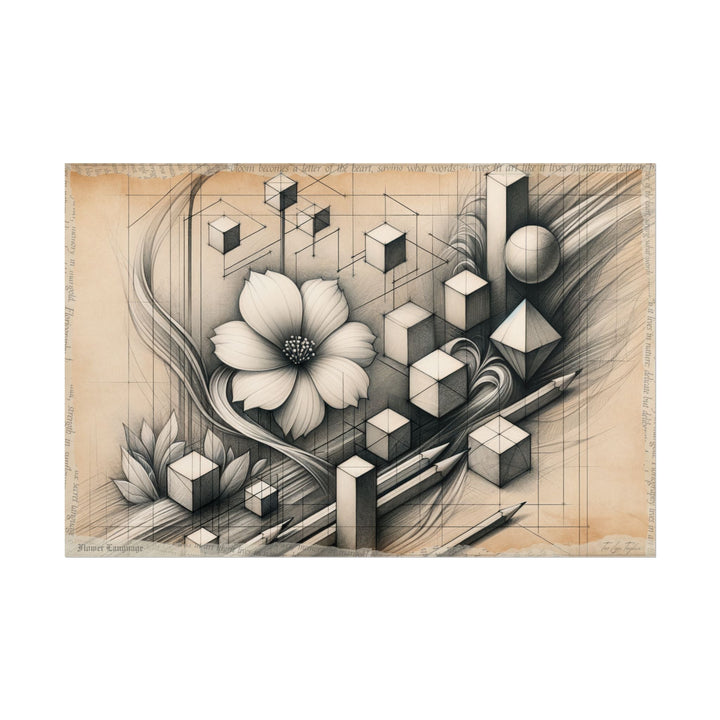 Geometric Blooms in Verse - Art Print by Teo Teglia Art