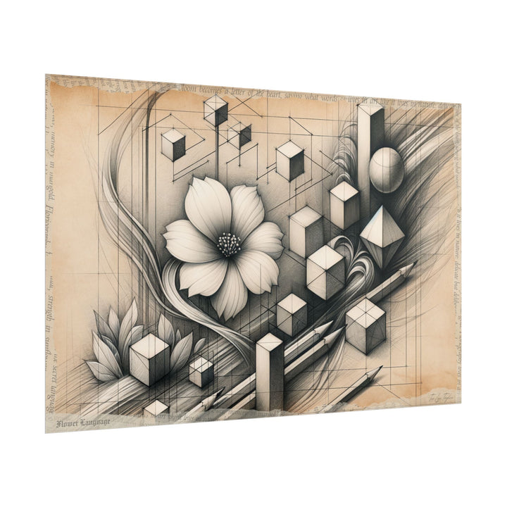 Geometric Blooms in Verse - Art Print by Teo Teglia Art