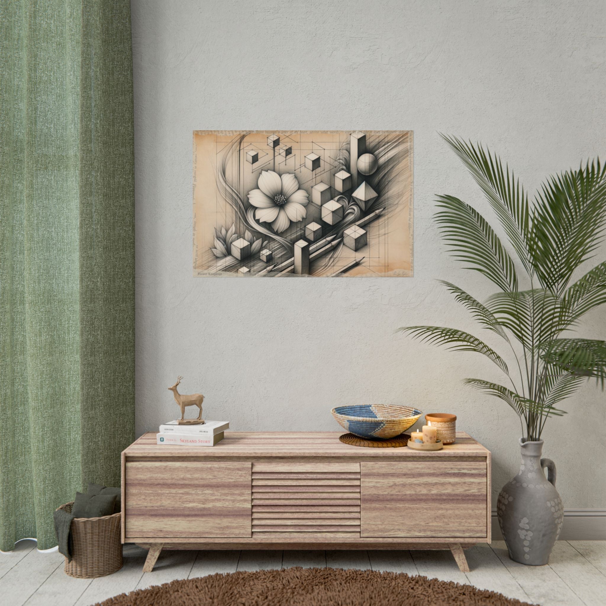 Geometric Blooms in Verse - Art Print by Teo Teglia Art