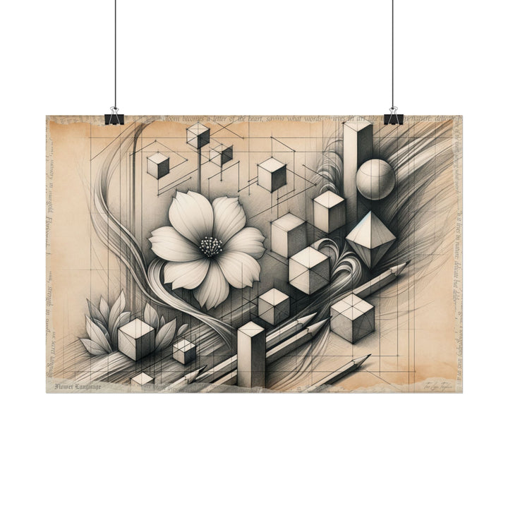 Geometric Blooms in Verse - Art Print by Teo Teglia Art
