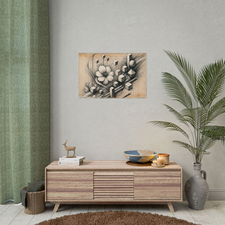 Geometric Blooms in Verse - Art Print by Teo Teglia Art