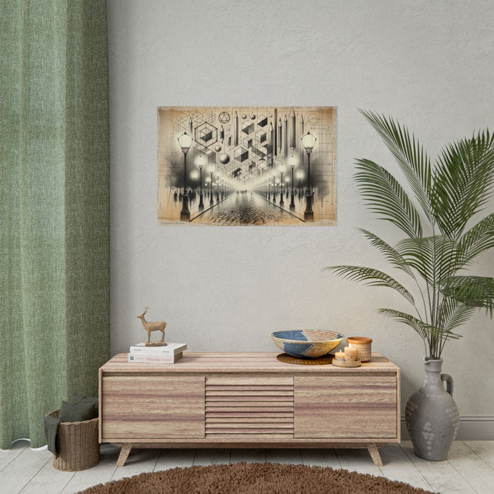 Geometric Dawn: Lantern Harmony - Art Print by Teo Teglia Art