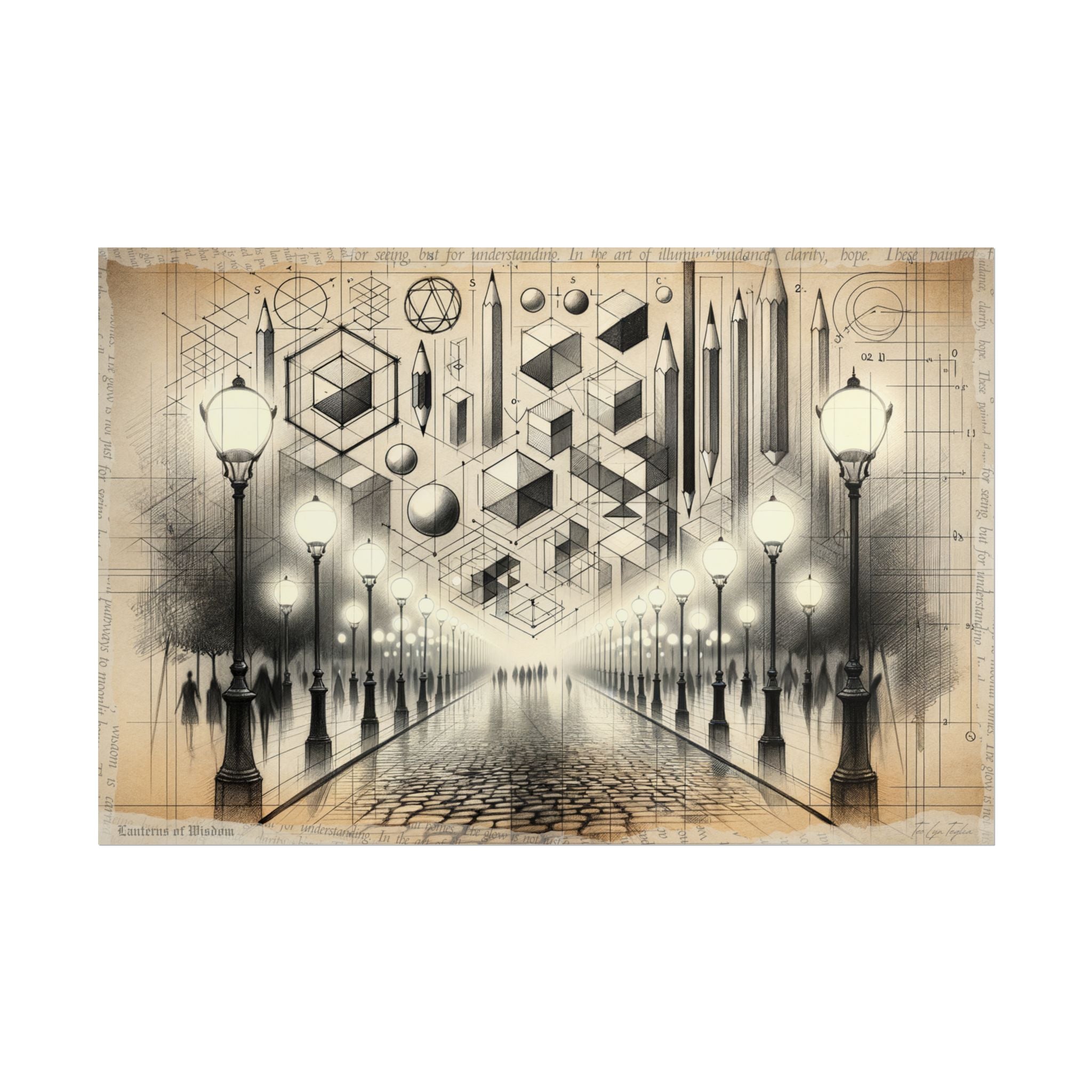 Geometric Dawn: Lantern Harmony - Art Print by Teo Teglia Art