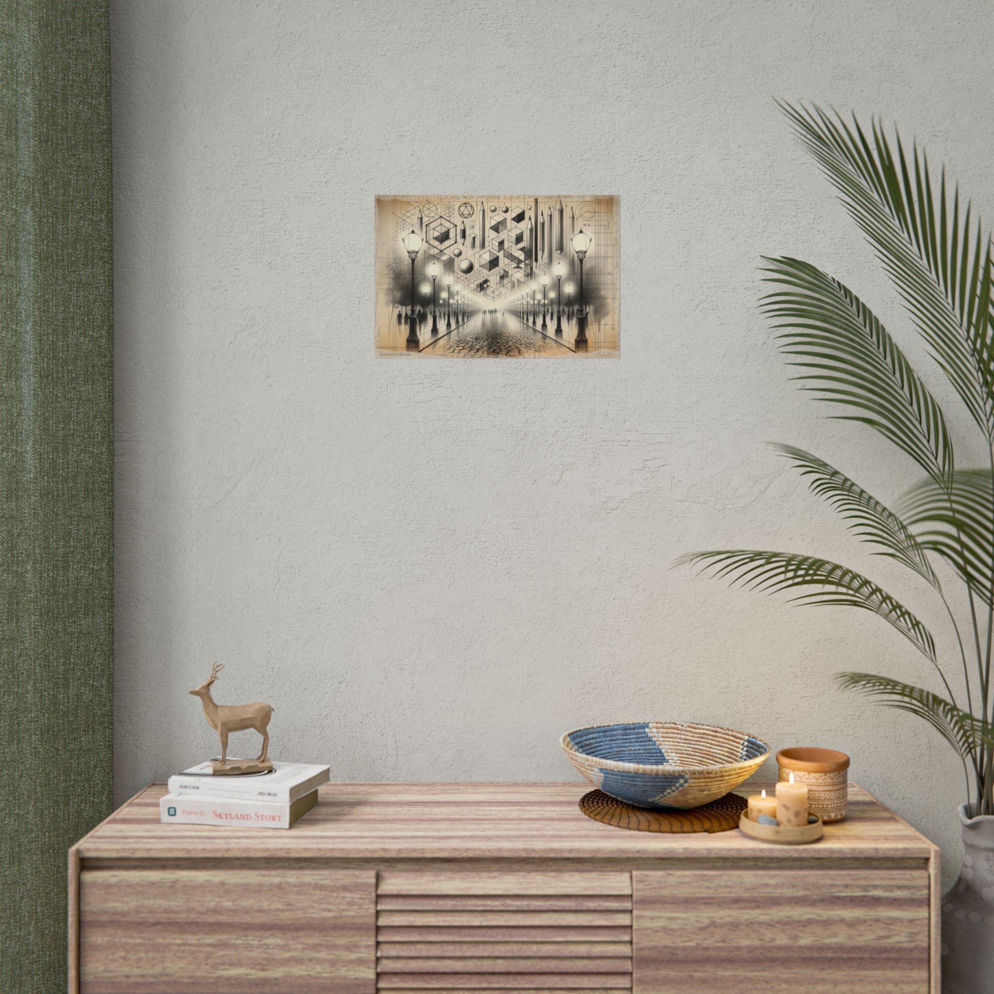 Geometric Dawn: Lantern Harmony - Art Print by Teo Teglia Art