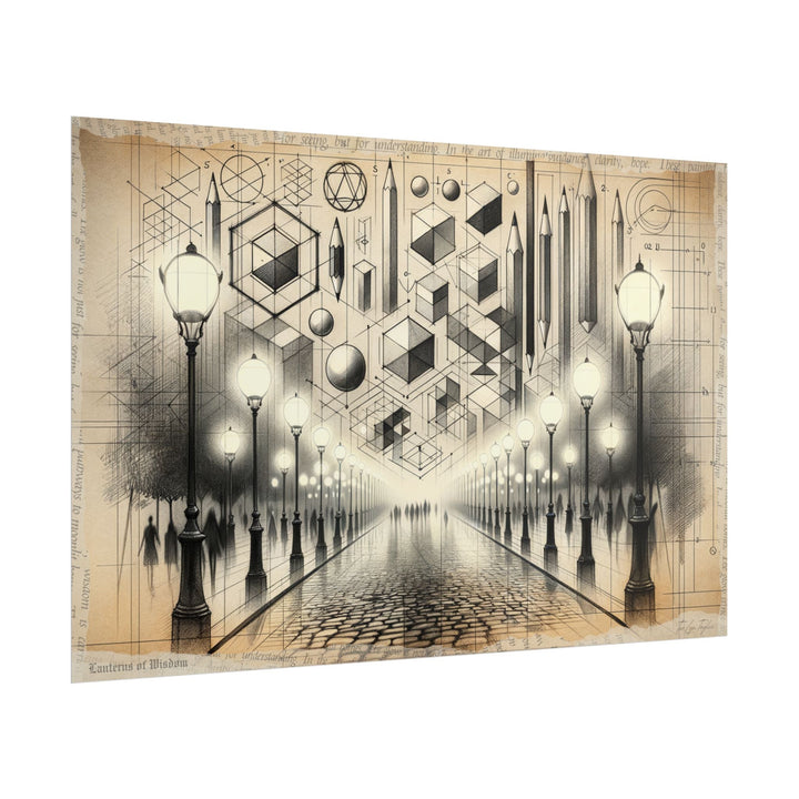 Geometric Dawn: Lantern Harmony - Art Print by Teo Teglia Art