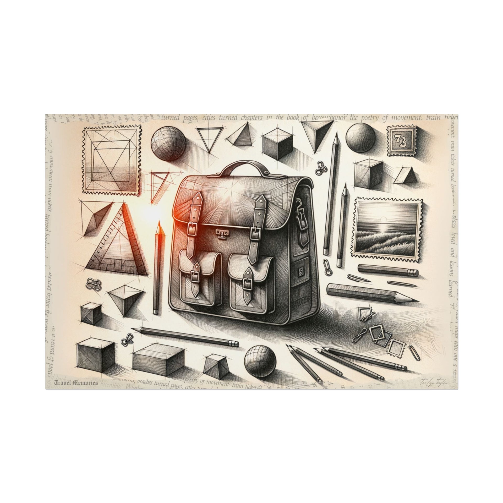 Geometric Dawn Voyage - Art Print by Teo Teglia Art