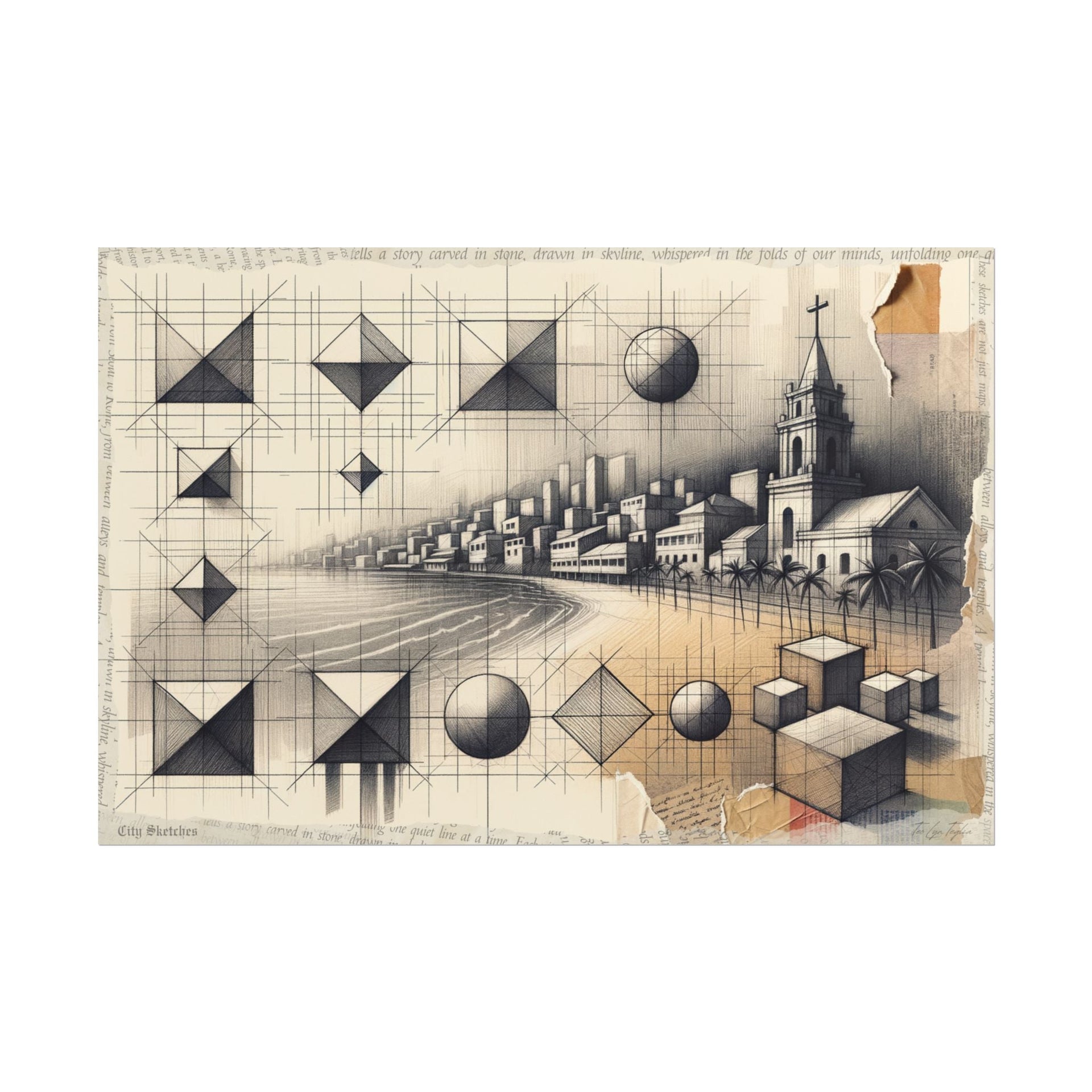 Geometric Genesis: Coastal Reverie - Art Print by Teo Teglia Art