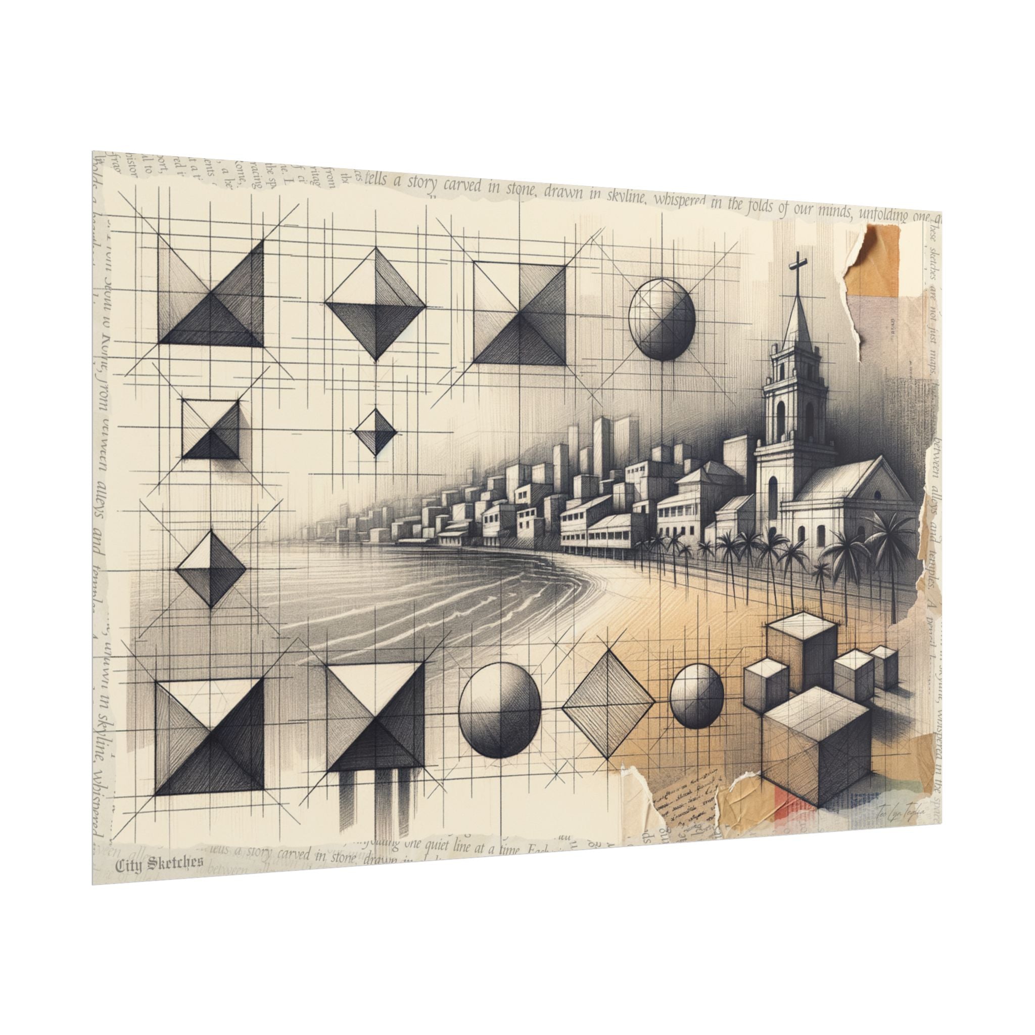 Geometric Genesis: Coastal Reverie - Art Print by Teo Teglia Art