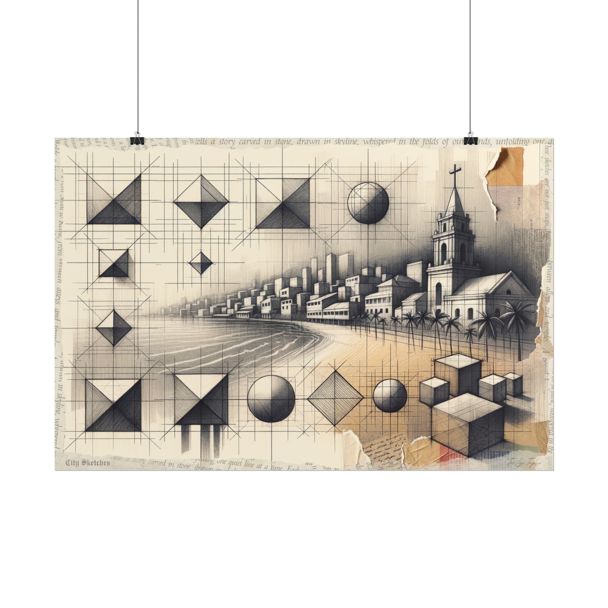 Geometric Genesis: Coastal Reverie - Art Print by Teo Teglia Art