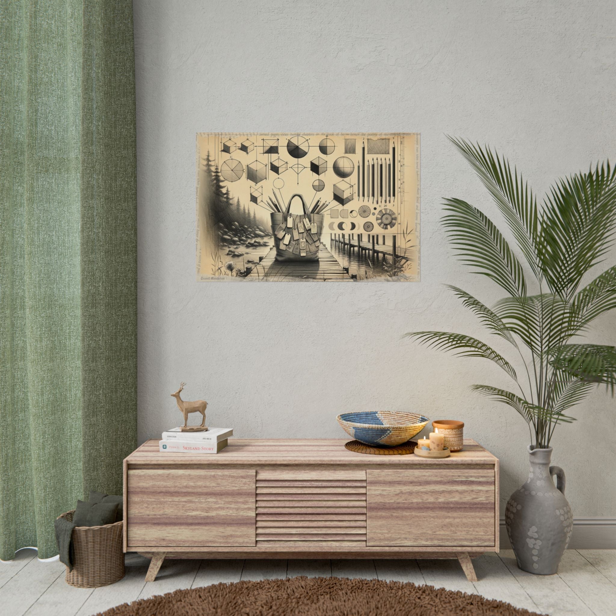 ✏️ Geometric Journey to Coastal Whispers - Art Print by Teo Teglia Art