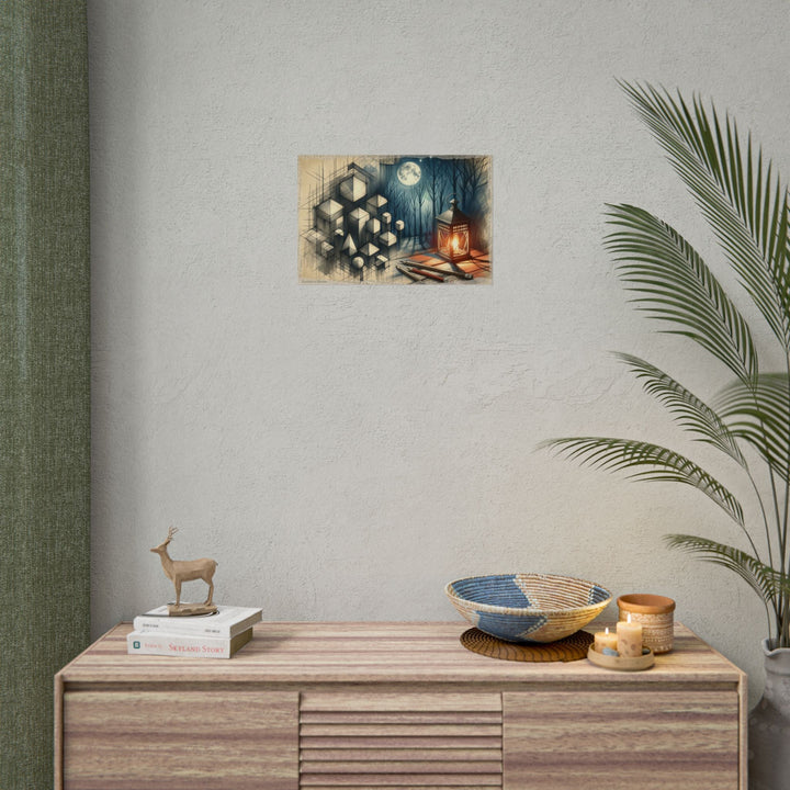 "Geometric Lullaby in Twilight Woods" - Art Print by Teo Teglia Art