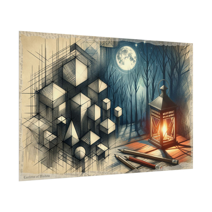 "Geometric Lullaby in Twilight Woods" - Art Print by Teo Teglia Art