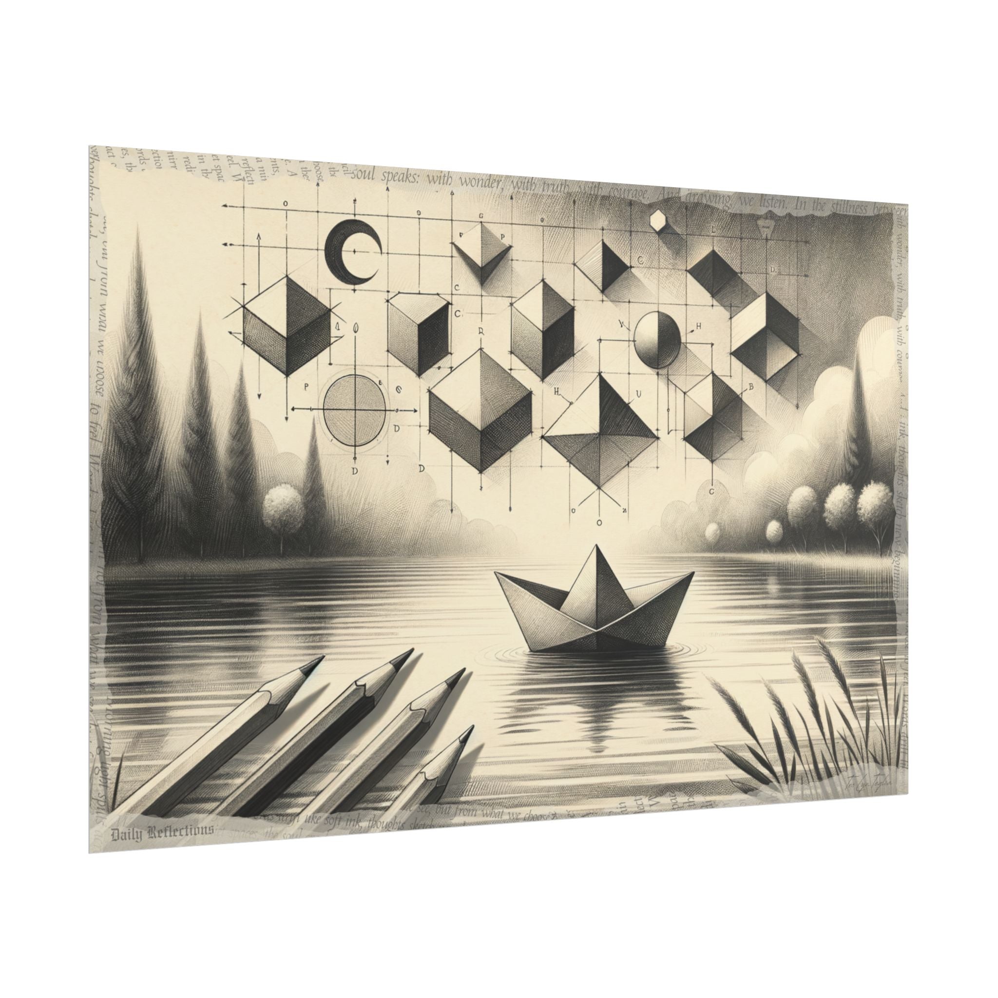 ✏️ Geometric Serenity Voyage - Art Print by Teo Teglia Art