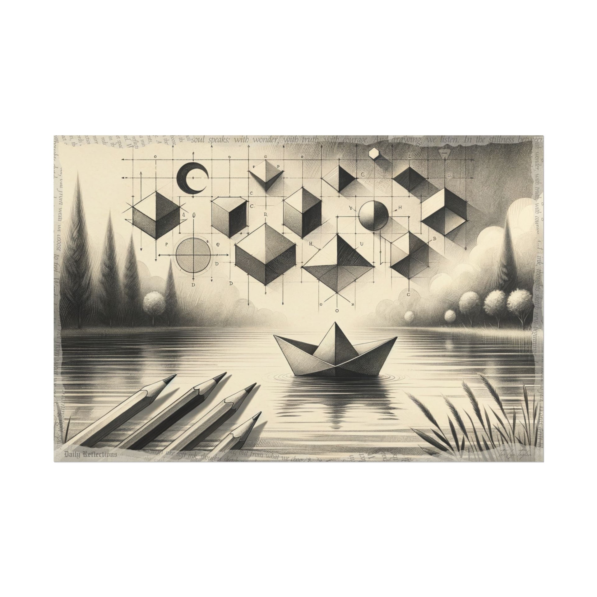 ✏️ Geometric Serenity Voyage - Art Print by Teo Teglia Art