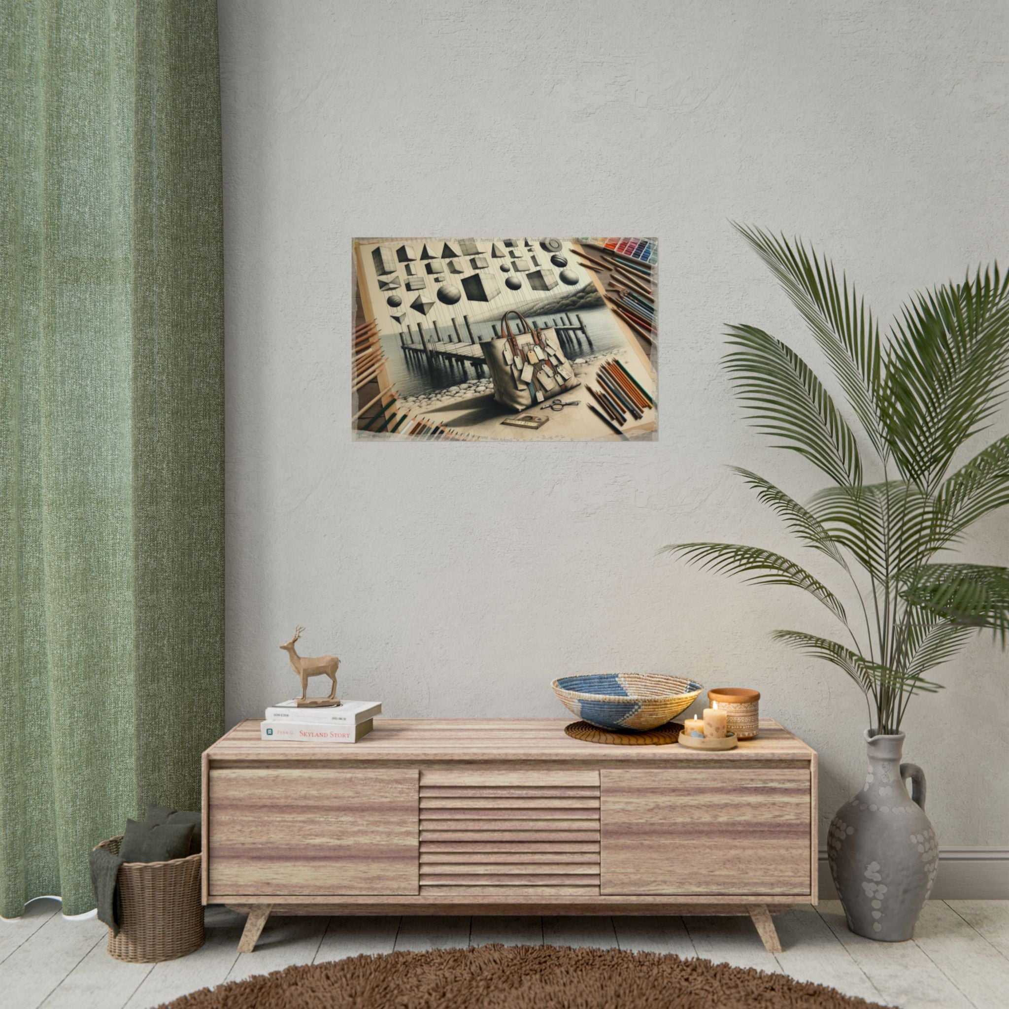 "Geometric Voyage Whispered" - Art Print by Teo Teglia Art