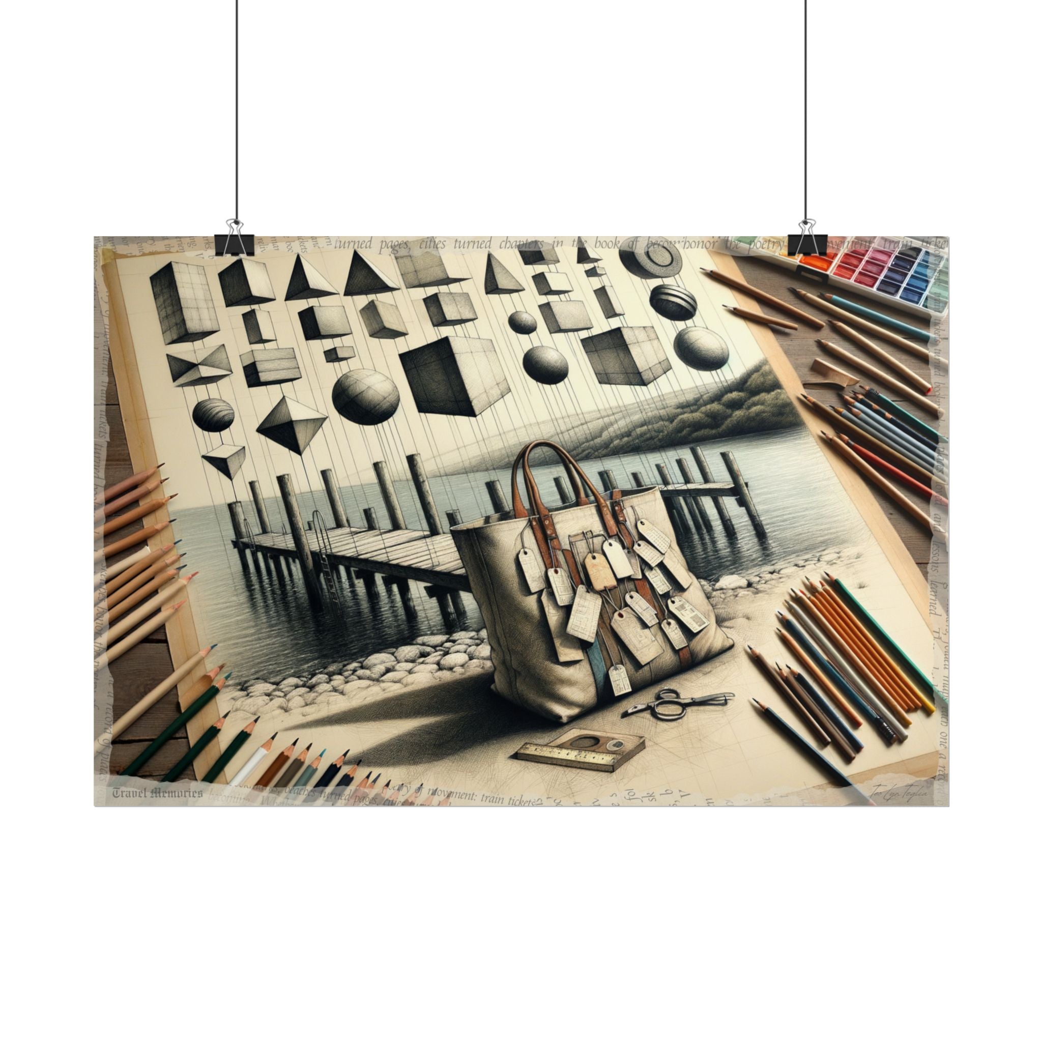 "Geometric Voyage Whispered" - Art Print by Teo Teglia Art