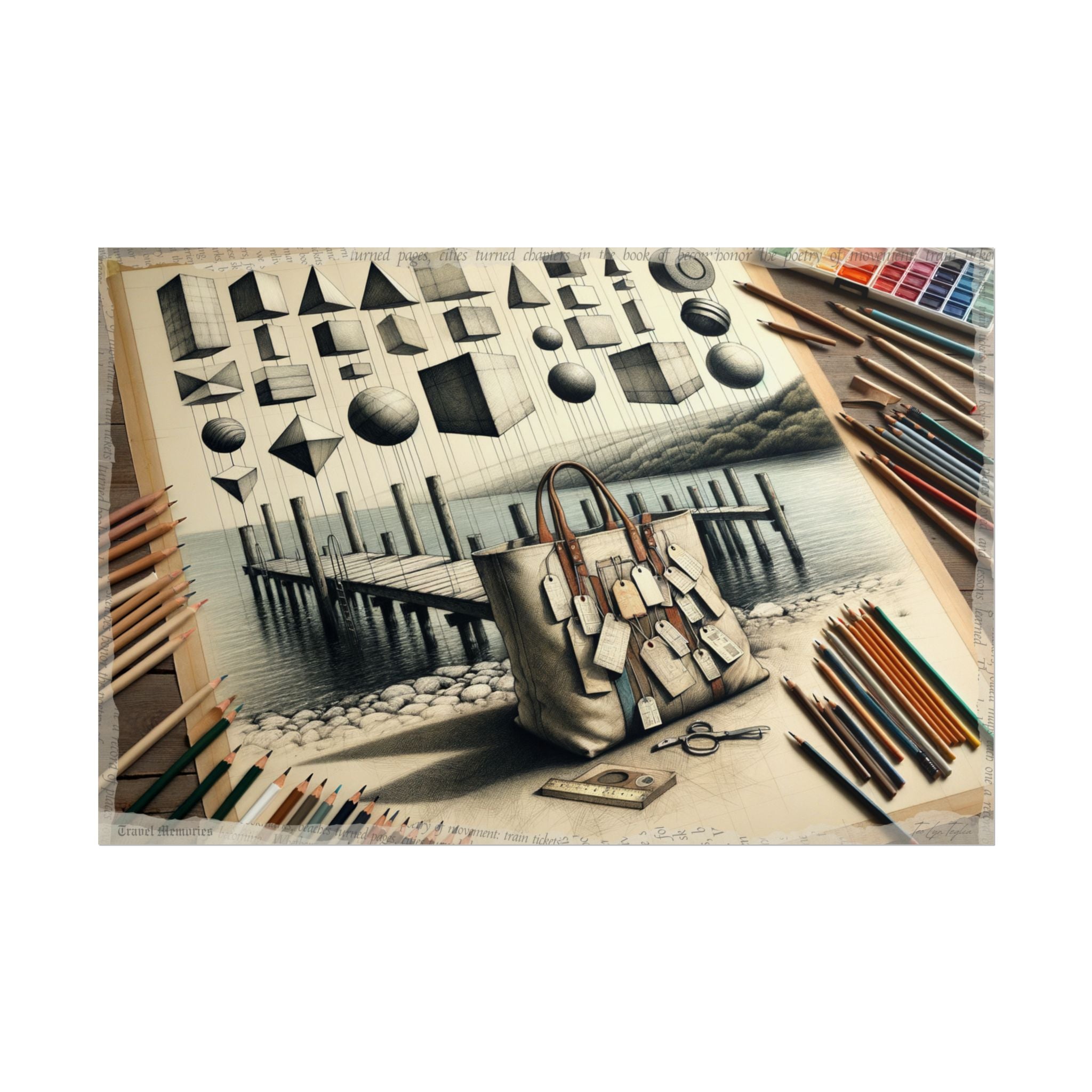 "Geometric Voyage Whispered" - Art Print by Teo Teglia Art