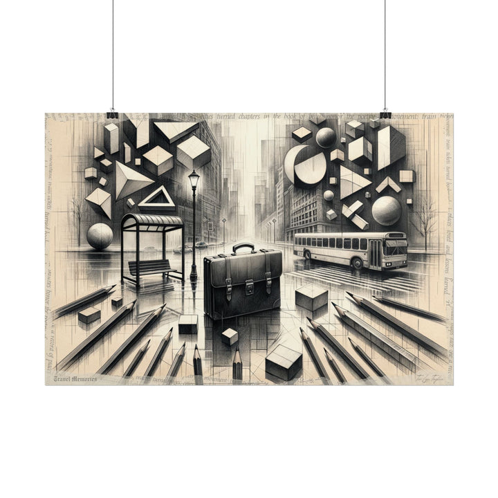 "Geometric Whispers in Rainfall" - Art Print by Teo Teglia Art