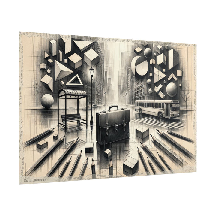 "Geometric Whispers in Rainfall" - Art Print by Teo Teglia Art