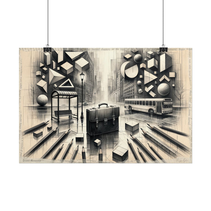 "Geometric Whispers in Rainfall" - Art Print by Teo Teglia Art