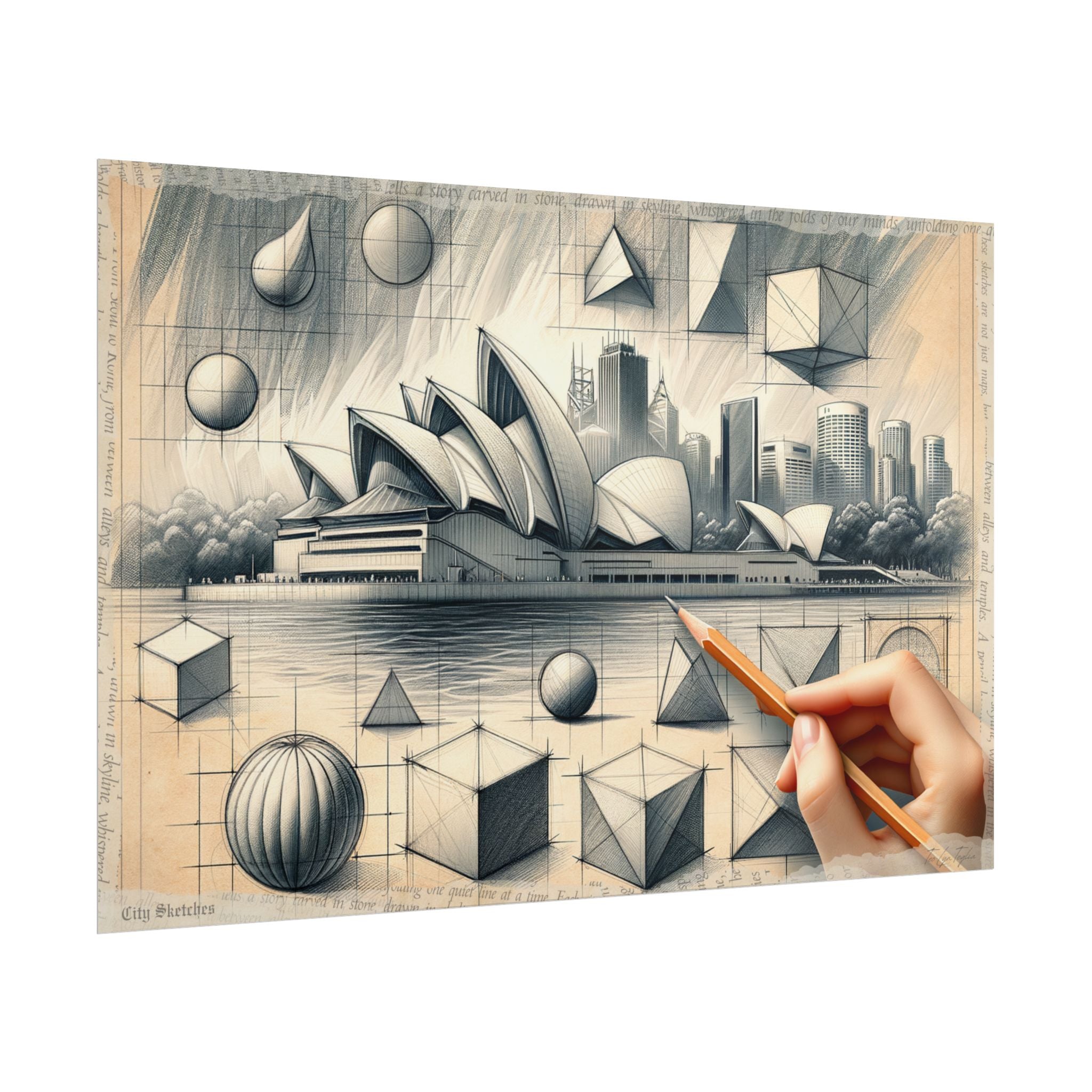 Geometric Whispers of Sydney - Art Print by Teo Teglia Art