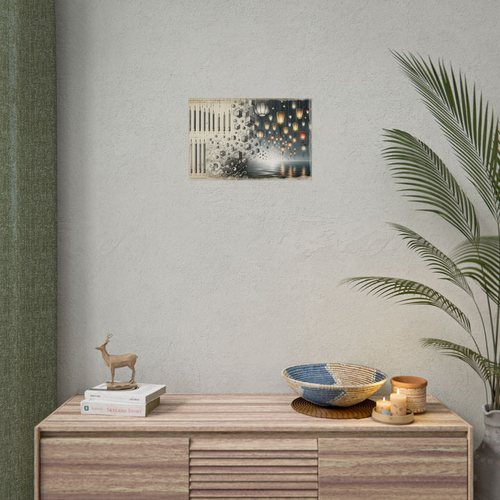 Geometric Whispers to Lantern Seas - Art Print by Teo Teglia Art