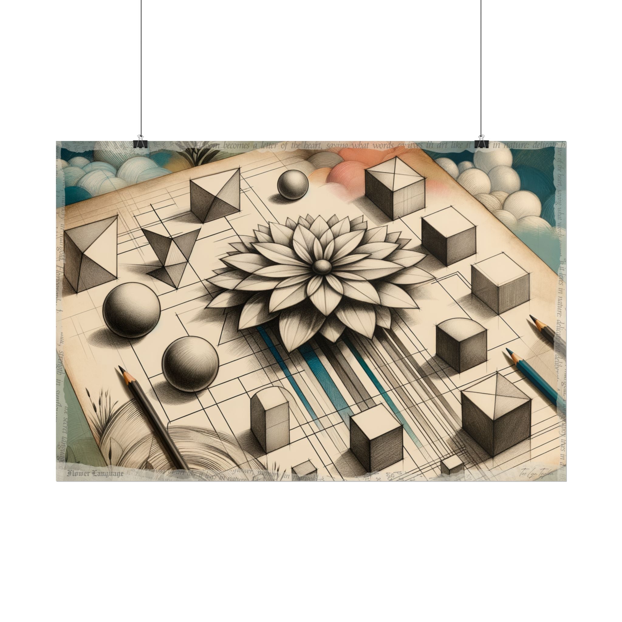 "Geometry Blooms Freedom" - Art Print by Teo Teglia Art
