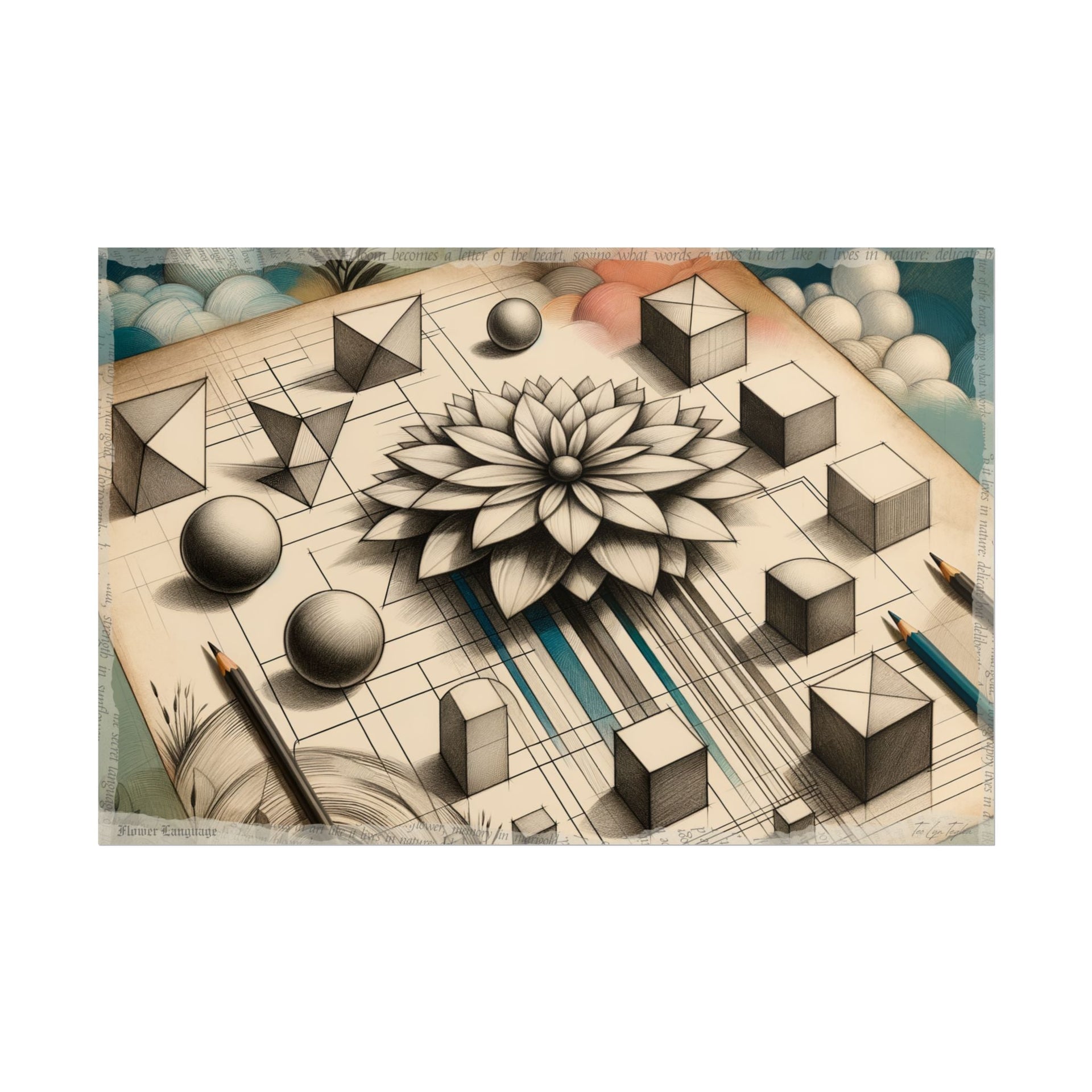 "Geometry Blooms Freedom" - Art Print by Teo Teglia Art