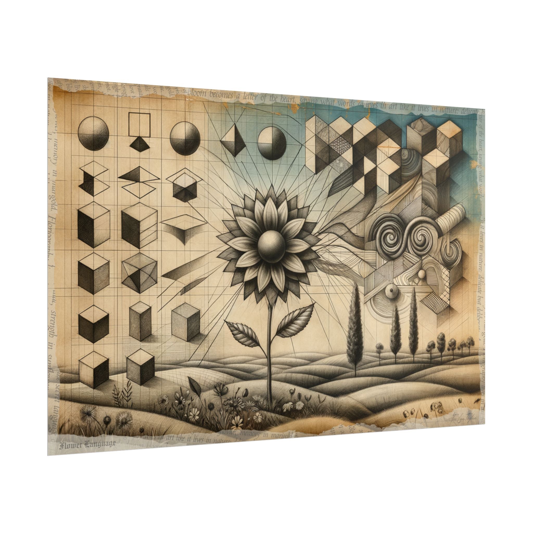 Geometry Blooms Resilience - Art Print by Teo Teglia Art