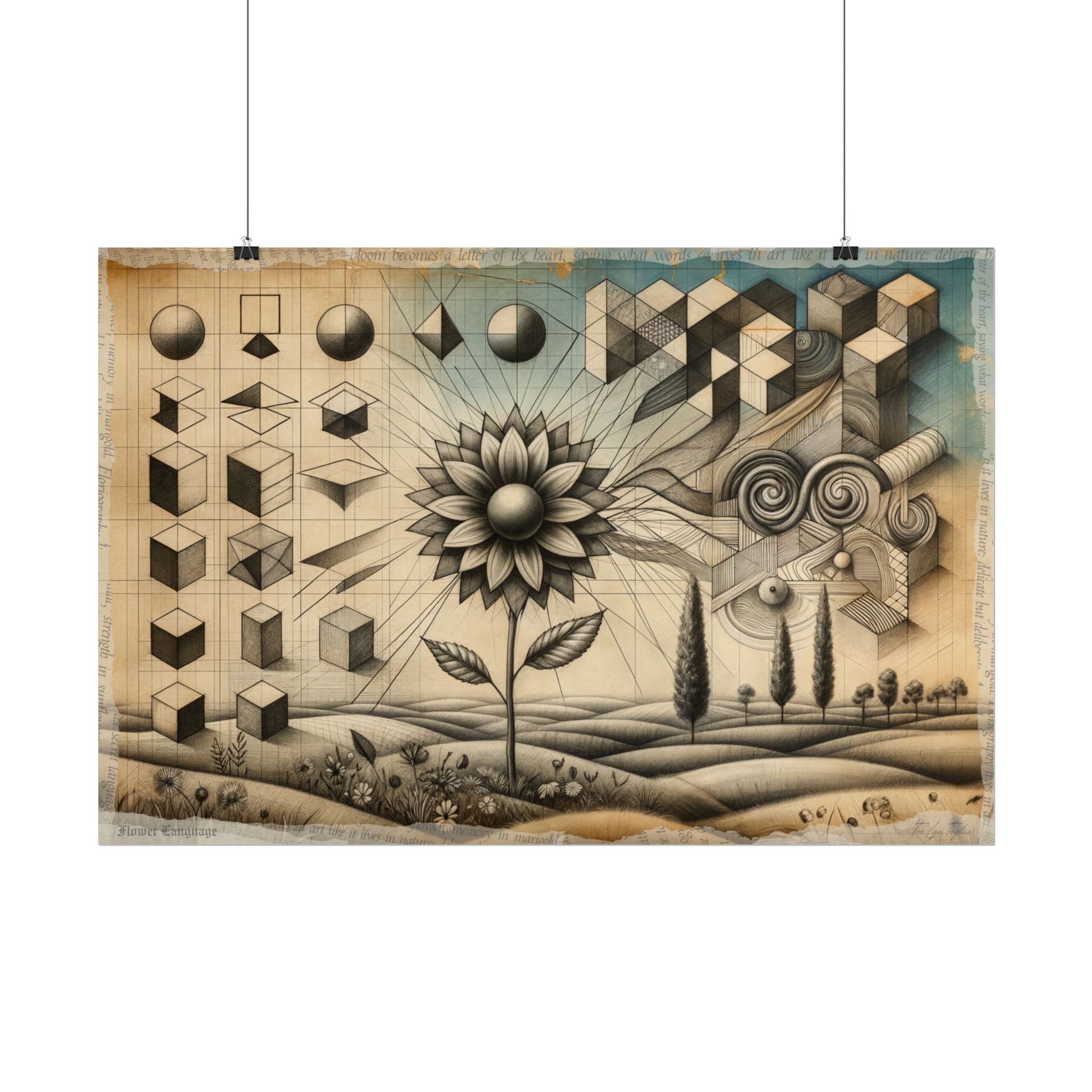 Geometry Blooms Resilience - Art Print by Teo Teglia Art