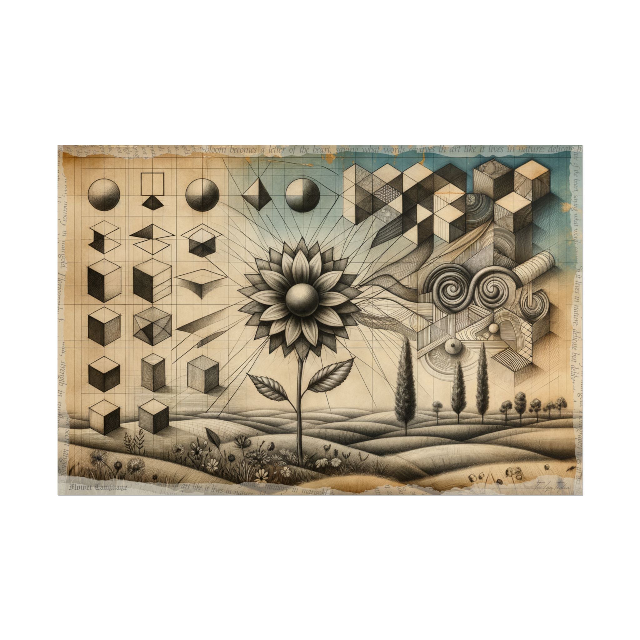 Geometry Blooms Resilience - Art Print by Teo Teglia Art