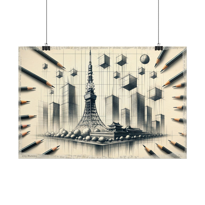 "Geometry Dreams in City Veins" - Art Print by Teo Teglia Art