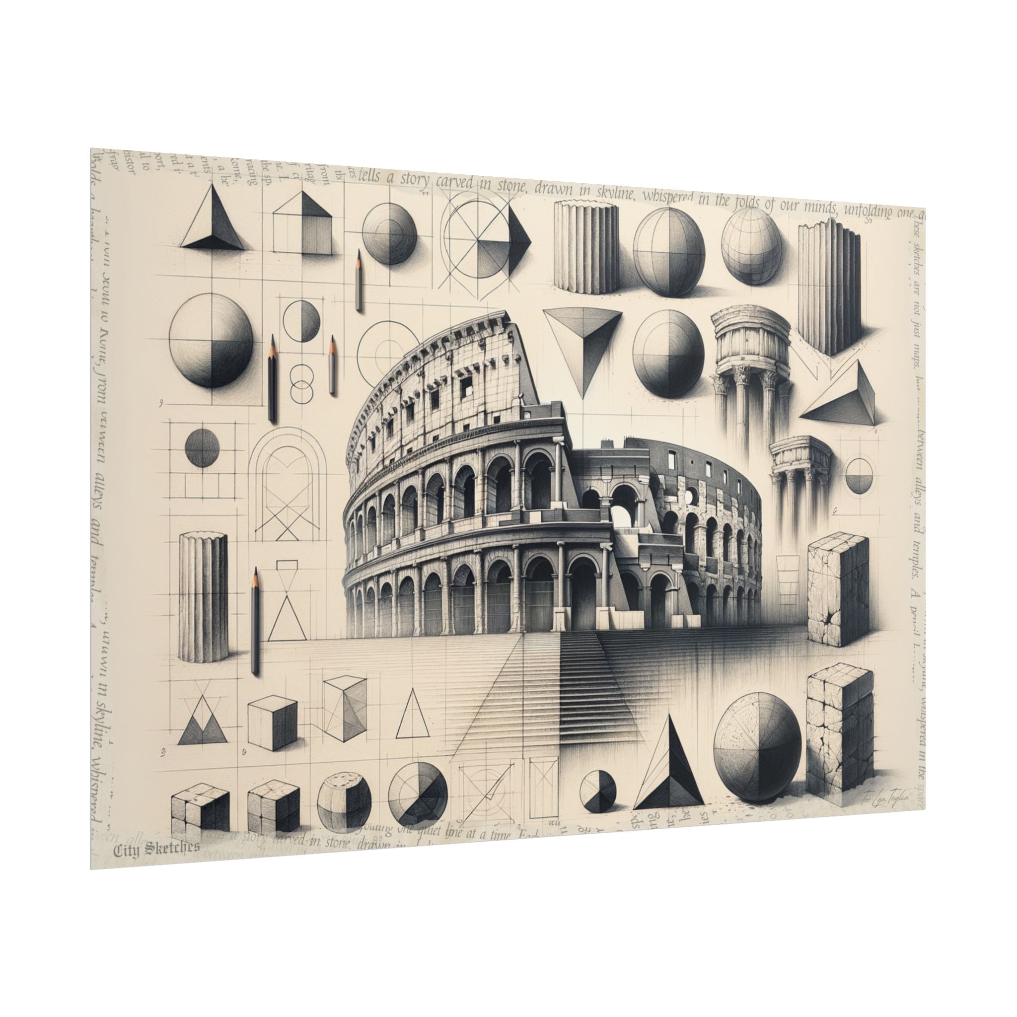 Geometry Dreams to Roman Echoes - Art Print by Teo Teglia Art