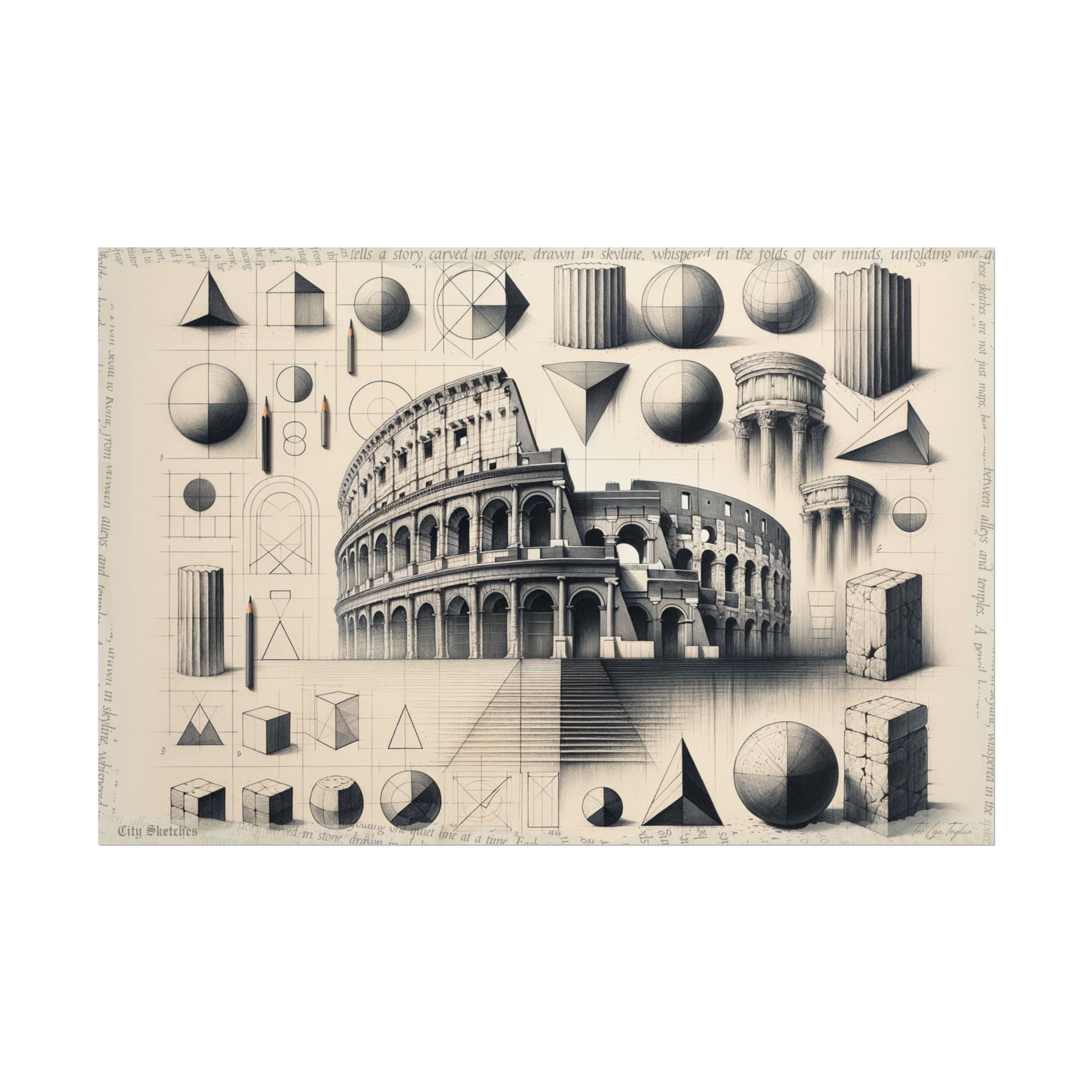 Geometry Dreams to Roman Echoes - Art Print by Teo Teglia Art