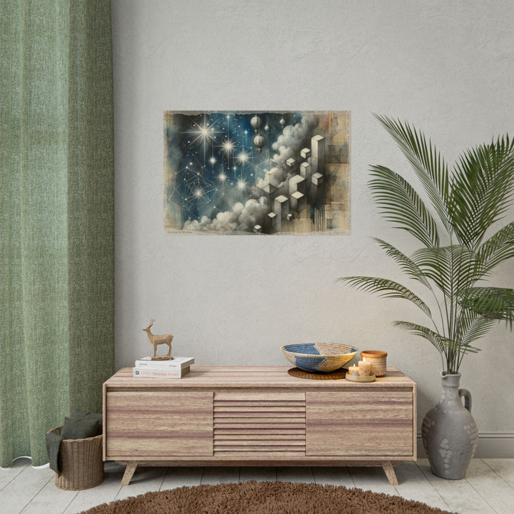 Geometry Dreamscape in Graphite - Art Print by Teo Teglia Art