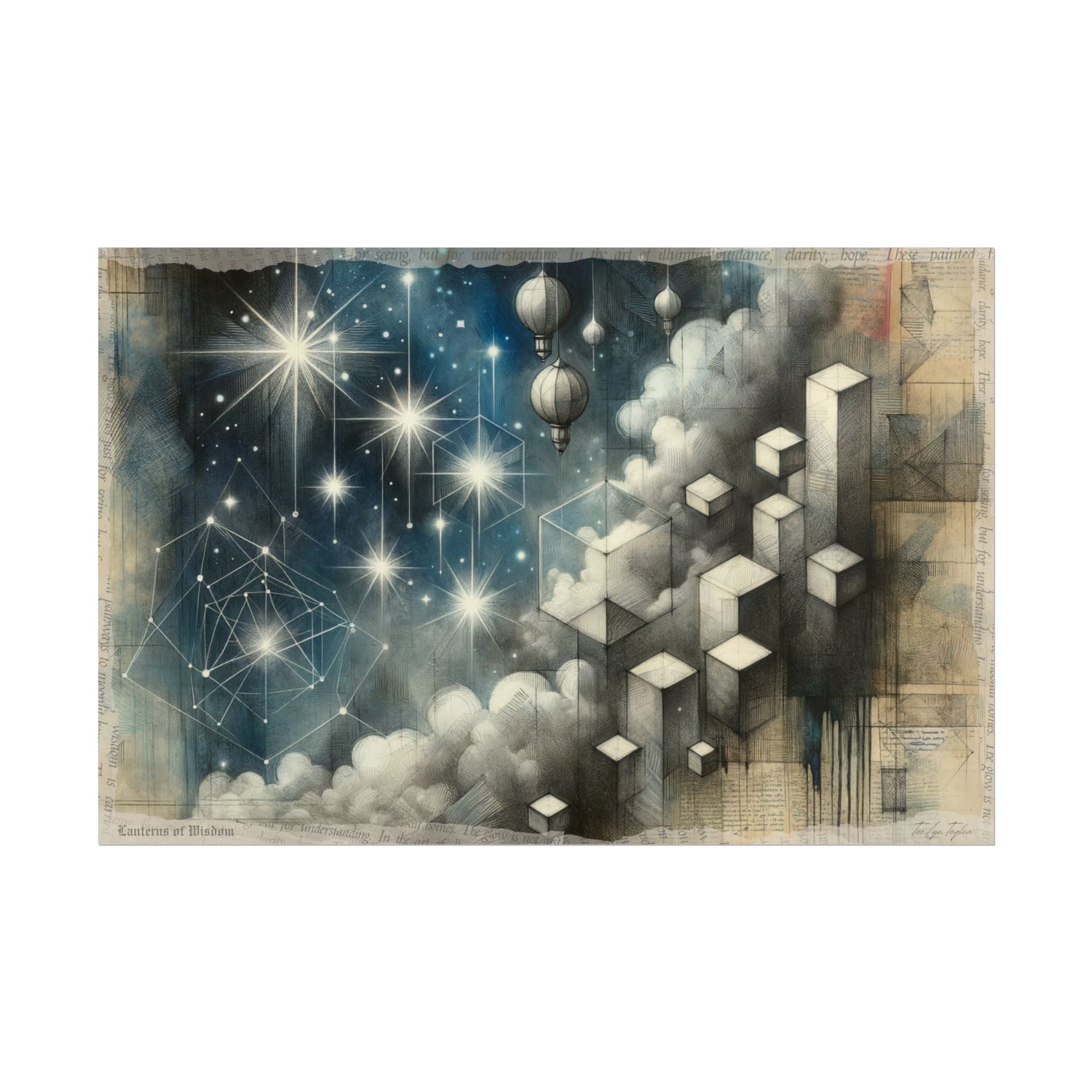 Geometry Dreamscape in Graphite - Art Print by Teo Teglia Art