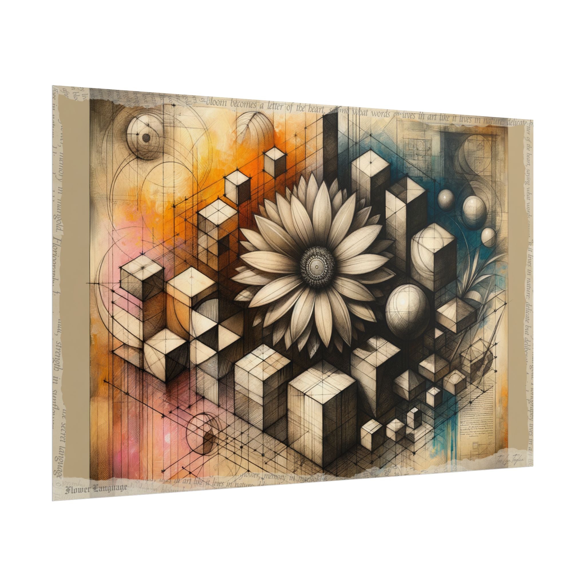"Geometry's Blossom Emergence" - Art Print by Teo Teglia Art