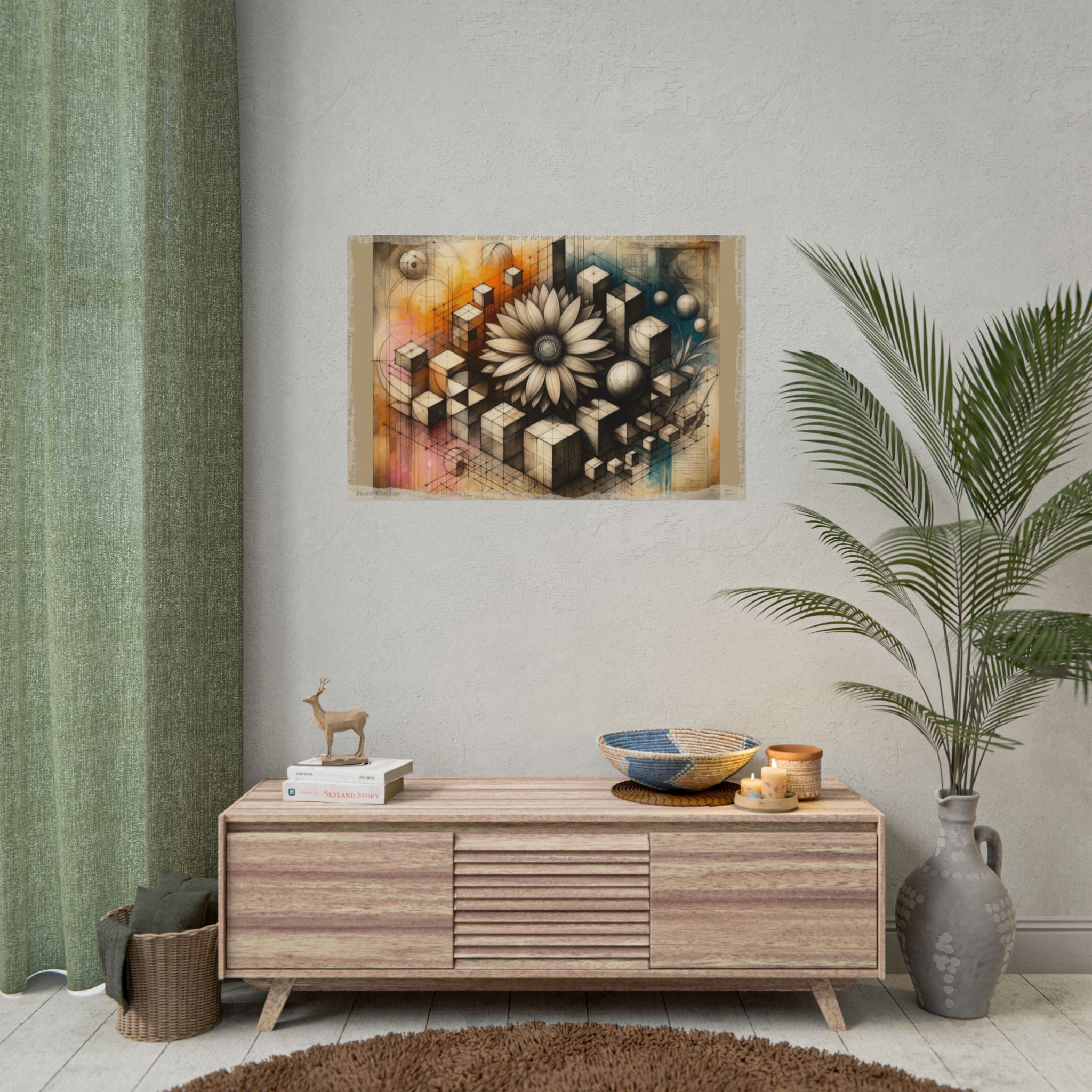 "Geometry's Blossom Emergence" - Art Print by Teo Teglia Art