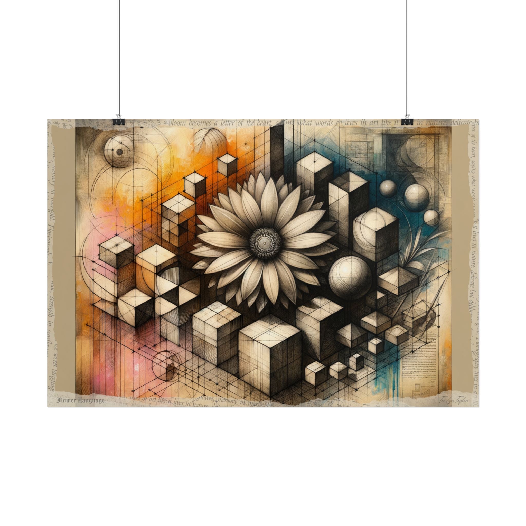 "Geometry's Blossom Emergence" - Art Print by Teo Teglia Art