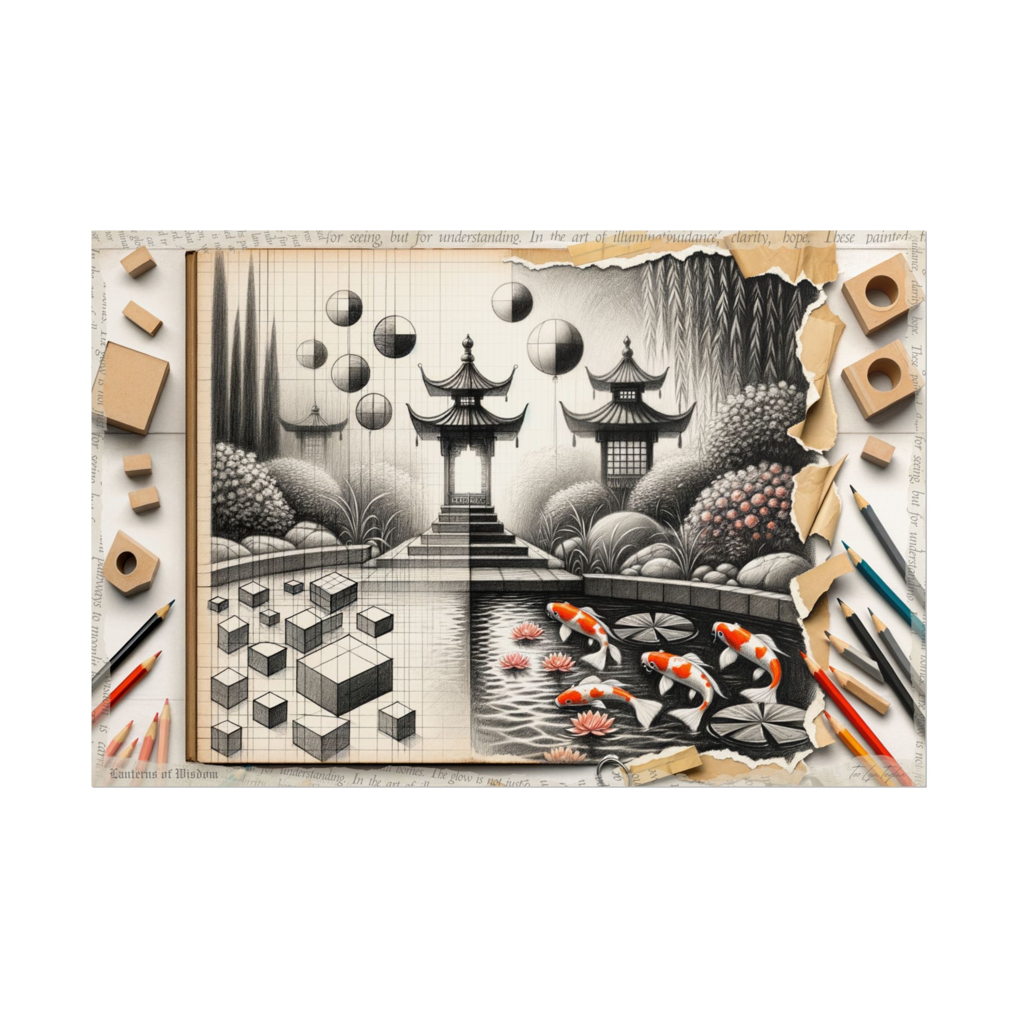 "Geometry's Peaceful Awakening" - Art Print by Teo Teglia Art