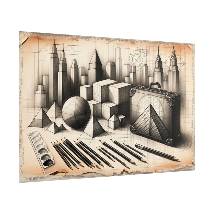 "Geometry's Urban Voyage" - Art Print by Teo Teglia Art