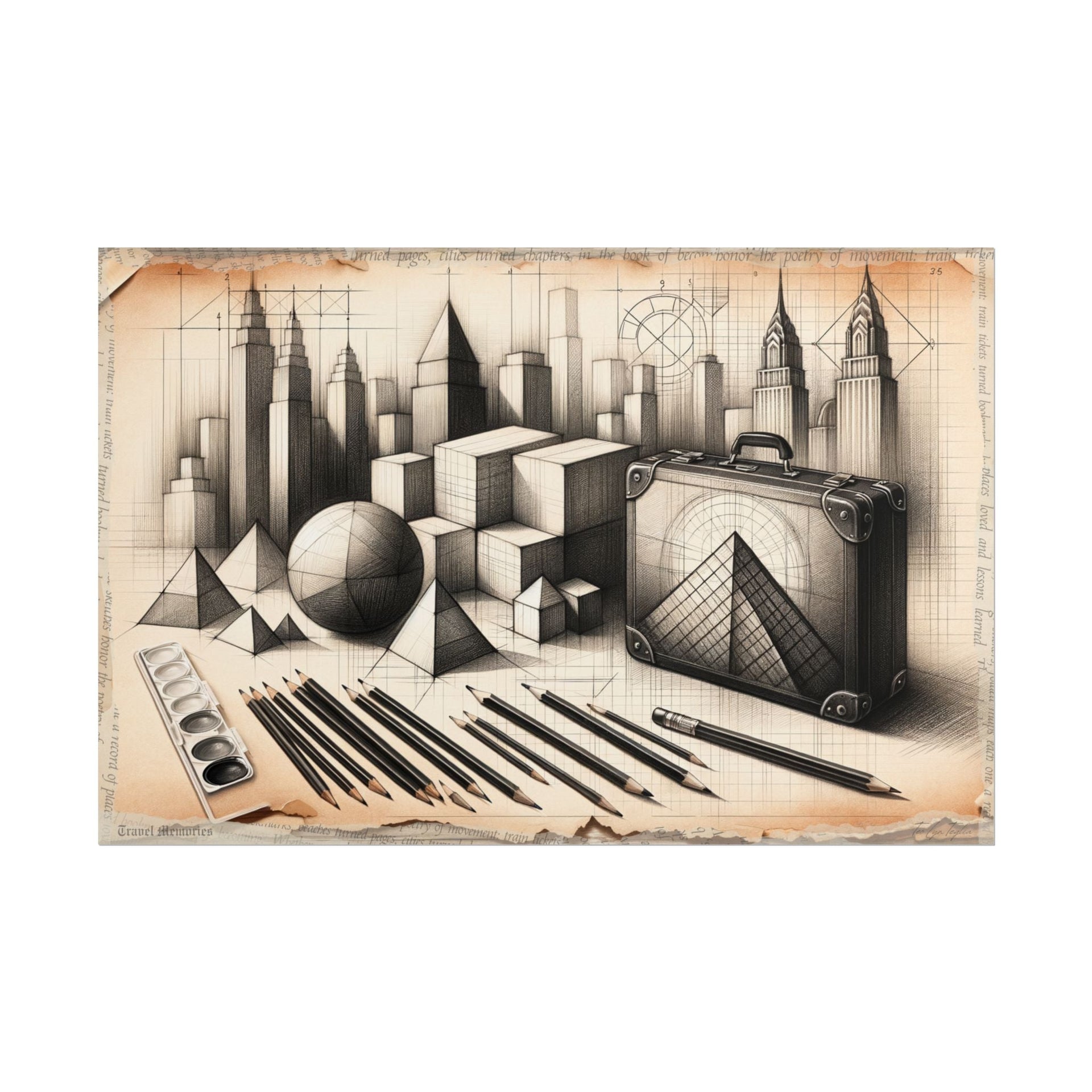 "Geometry's Urban Voyage" - Art Print by Teo Teglia Art