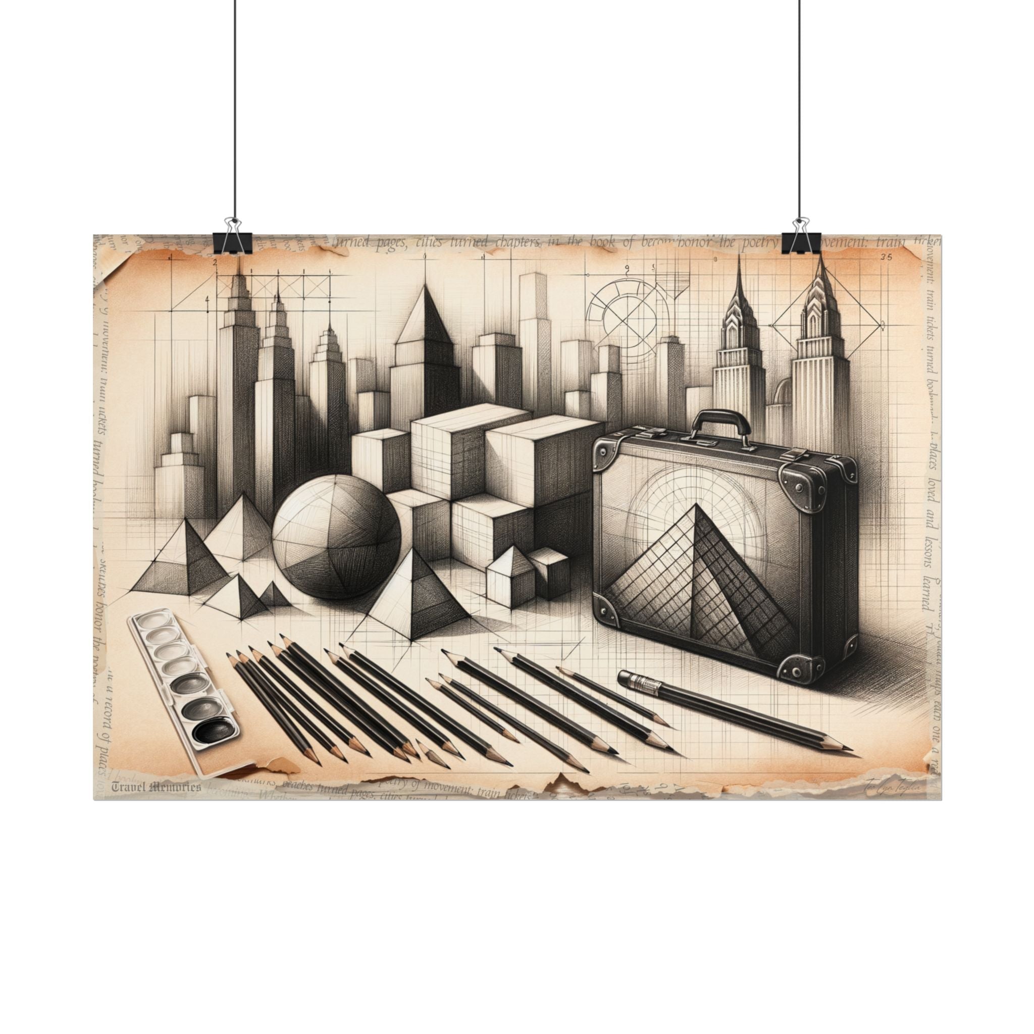 "Geometry's Urban Voyage" - Art Print by Teo Teglia Art