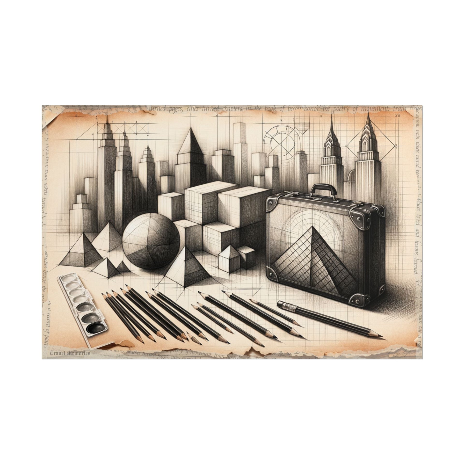 "Geometry's Urban Voyage" - Art Print by Teo Teglia Art