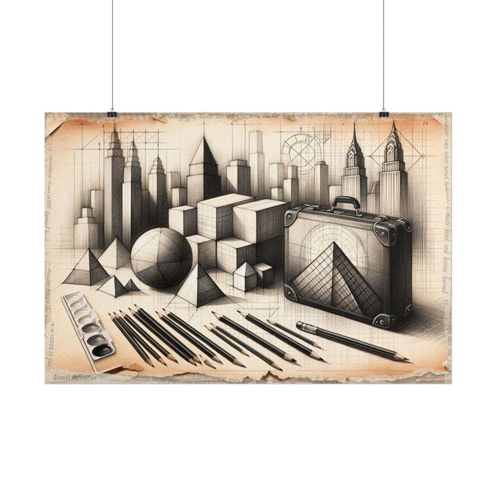 "Geometry's Urban Voyage" - Art Print by Teo Teglia Art