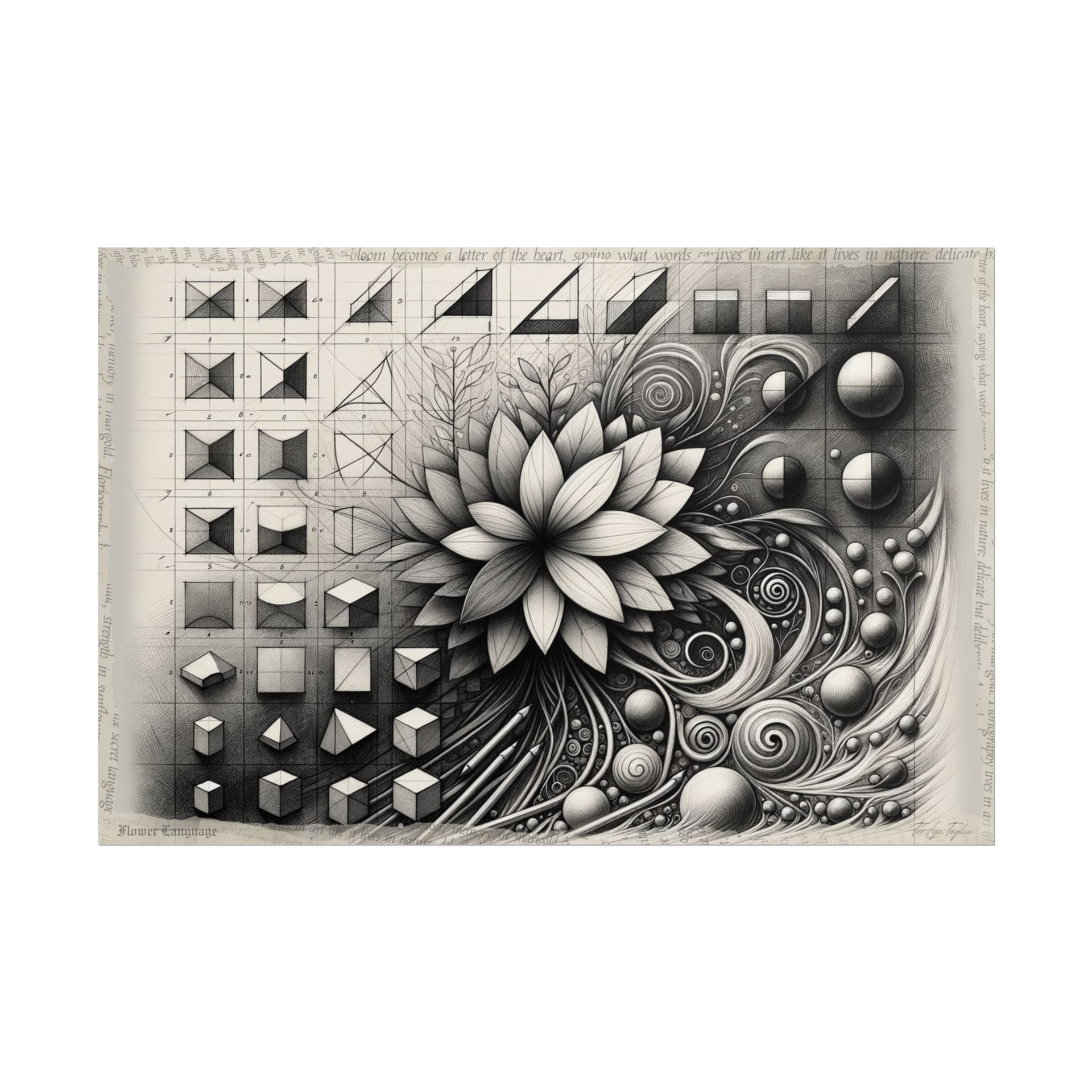 Harmony in Numeric Blooms - Art Print by Teo Teglia Art