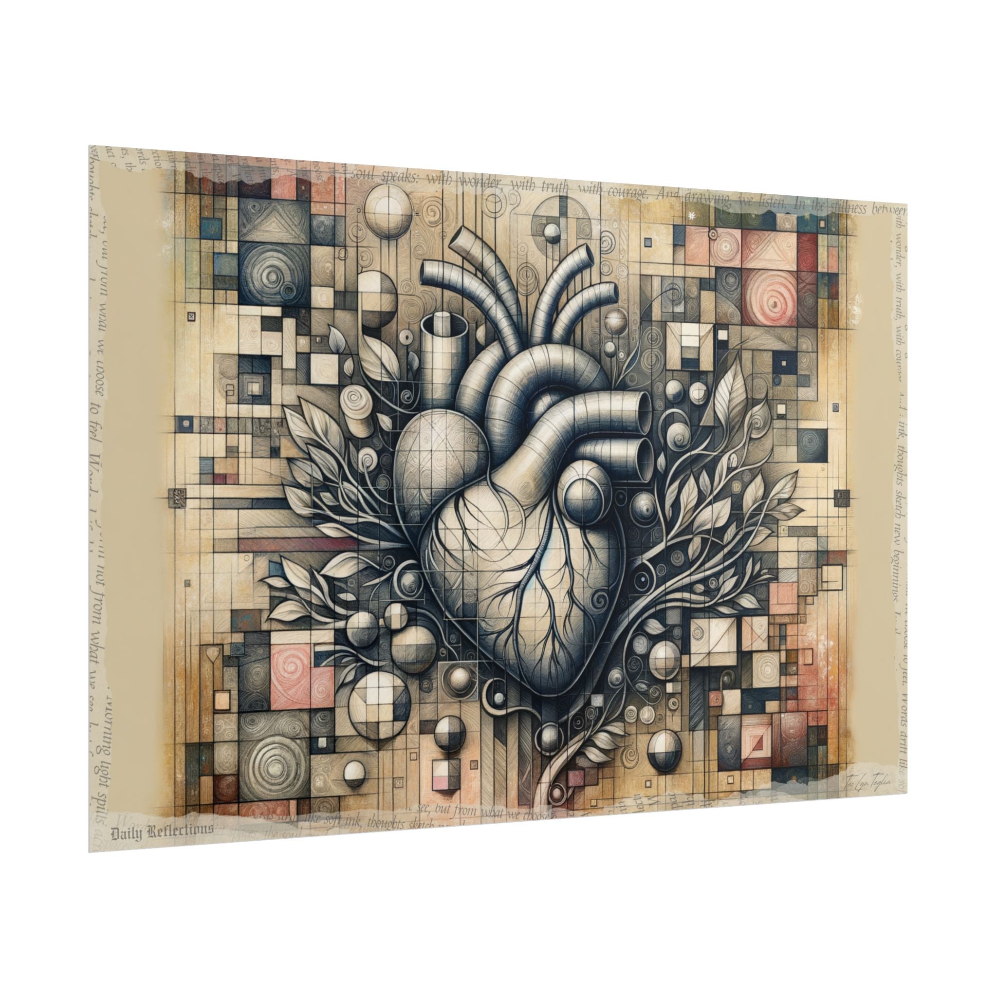 ✏️ Heart Vines: Serenity Sketched - Art Print by Teo Teglia Art